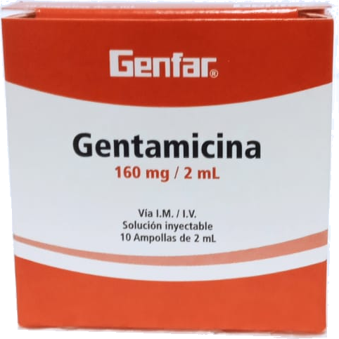 Gentamicina 160mg/2mL x 10Amp