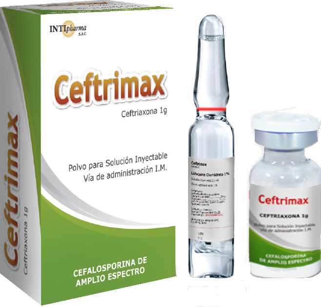 Ceftrimax 1g Vial + Lidocaina 1% Amp