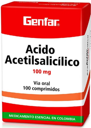 [08/25.DCL3196] Acido Acetilsalicílico 100mg x 100Comp