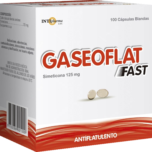 [07/27.2072735] Gaseoflat Fast 125mg x 100Cap Bland