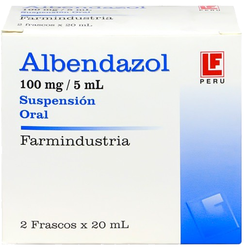 [08/26.20834654] Albendazol 100mg/5ml 2Fcos x 20ml Susp