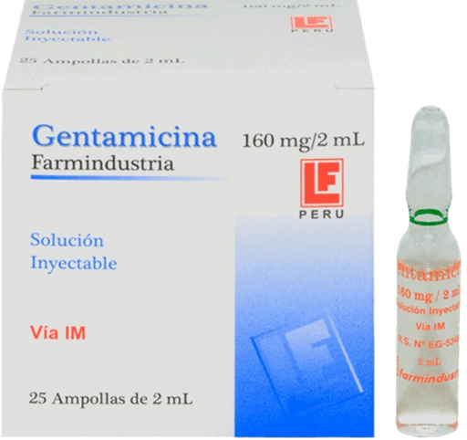 [04/27.1512657] Gentamicina 160mg/2mL x 25Amp