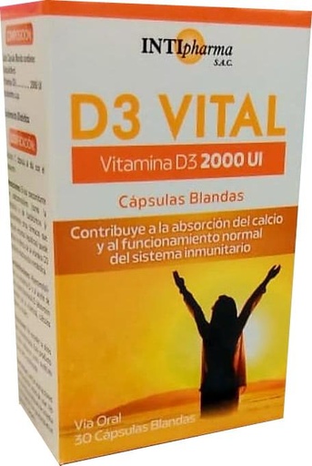 [06/27.D32501] D3 Vital 2000UI x 30Cap Bland