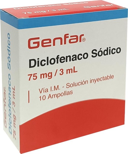 [05/26.E01088A] Diclofenaco 75mg/3ml x 10Amp